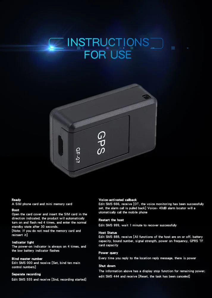 جهاز تعقب GPS GF07 الصغير