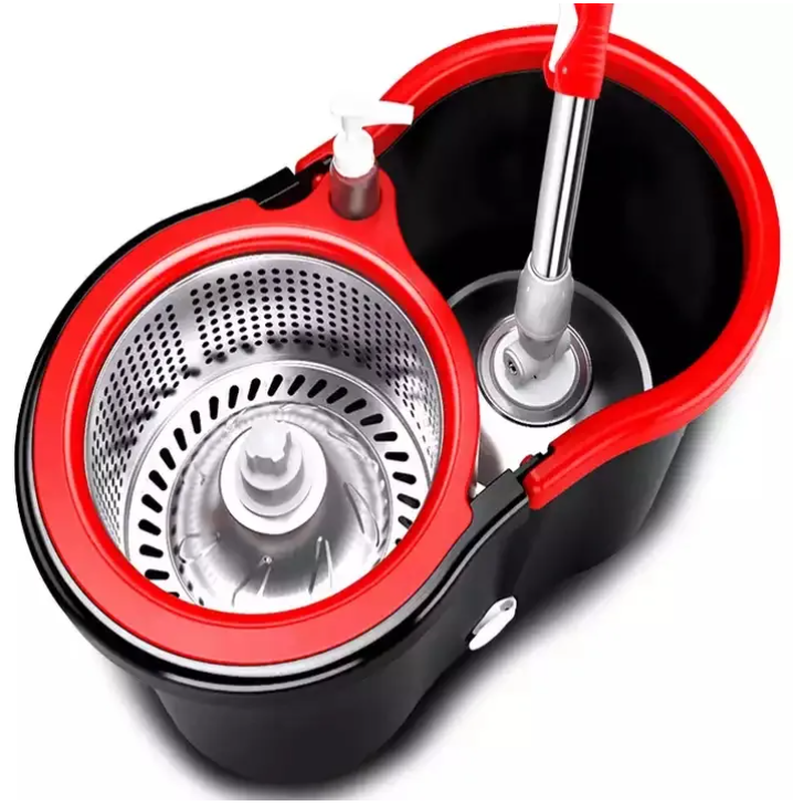 Easy Spin Mop and Bucket set for Floor Cleaning – 360 Degree Best Spin Mop Bucket Extended Easy Press Stainless Steel Handle