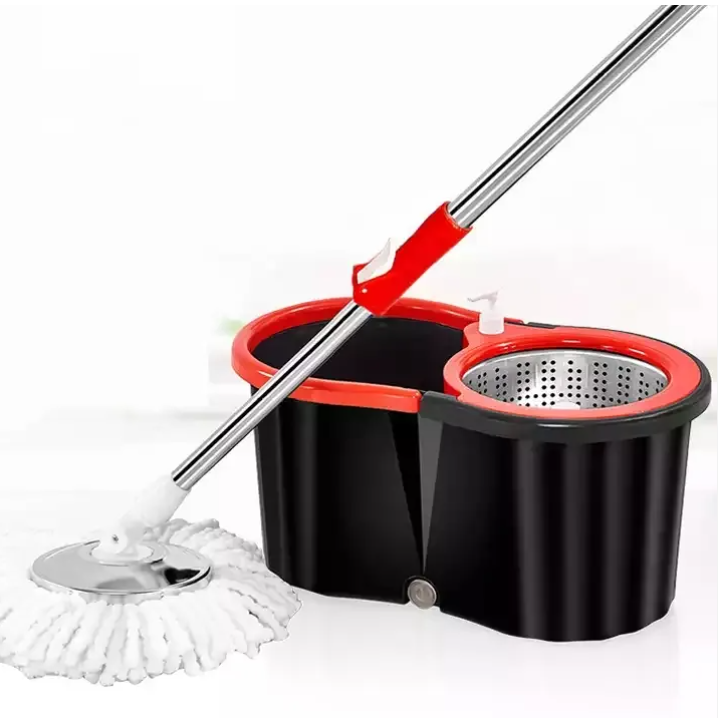 Easy Spin Mop and Bucket set for Floor Cleaning – 360 Degree Best Spin Mop Bucket Extended Easy Press Stainless Steel Handle